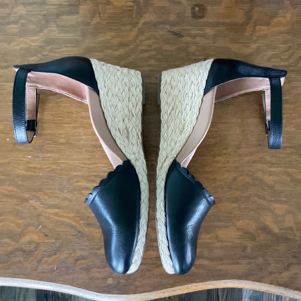 Vionic Anna Black and Tan Wedge Espadrilles Shoes for Women - Picture 5 of 12